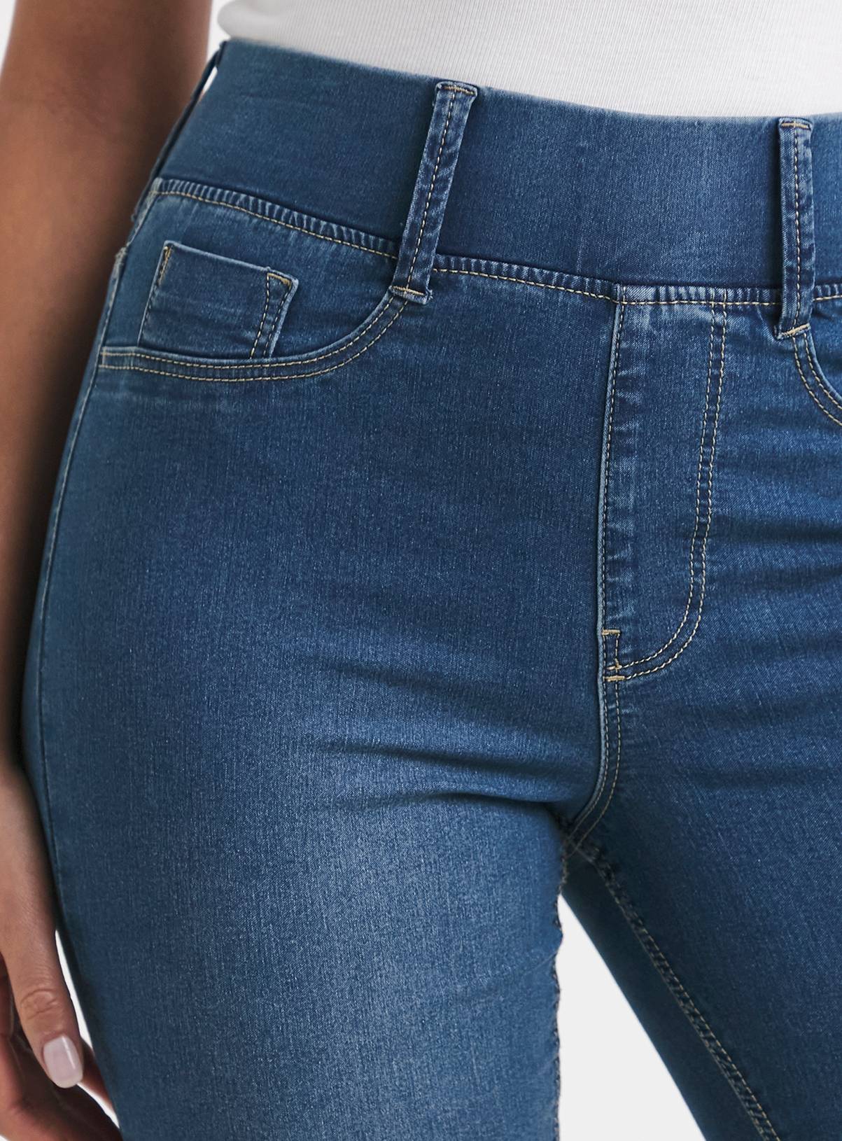SIMPLY BE Flared Pull On Jegging Mid Wash 20R - Image 4